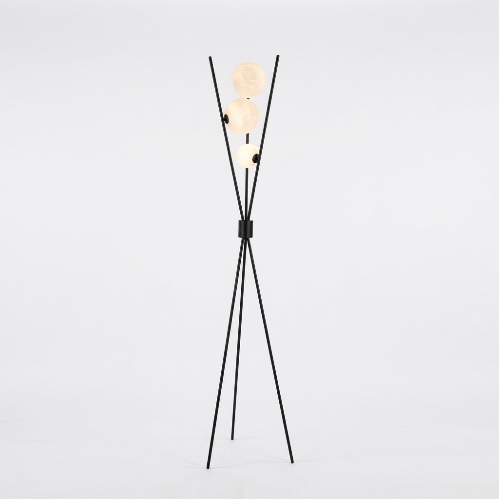 Orblyne Moon Tripod Floor And Table Lamp With 3D Globe Shades