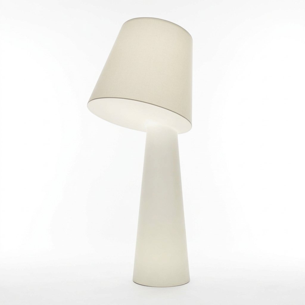 Lumivex Nordic Column LED Fabric Floor Lamp with Tilted Shade