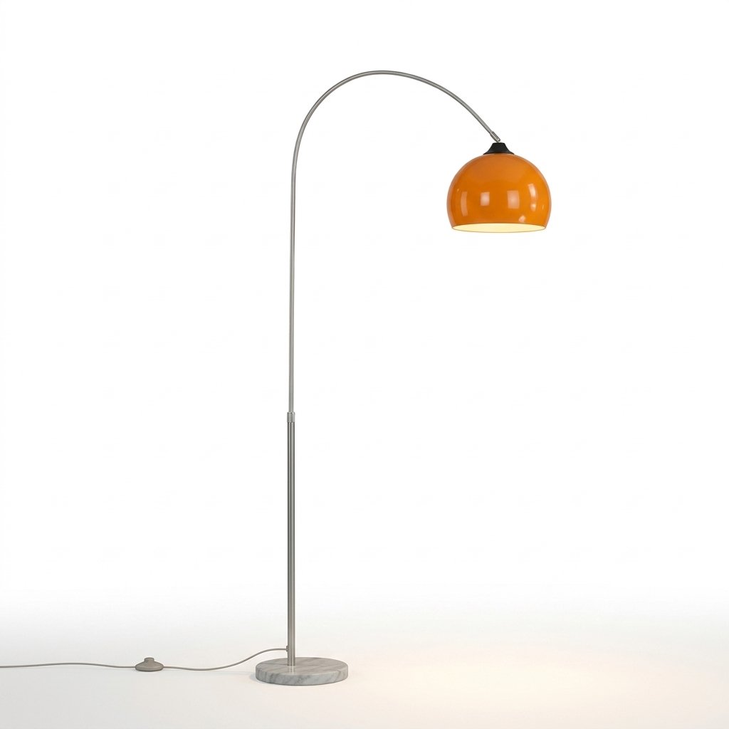 Arcvelle Arc Floor Lamp With Dome Shade And Marble Base For Ambient Lighting