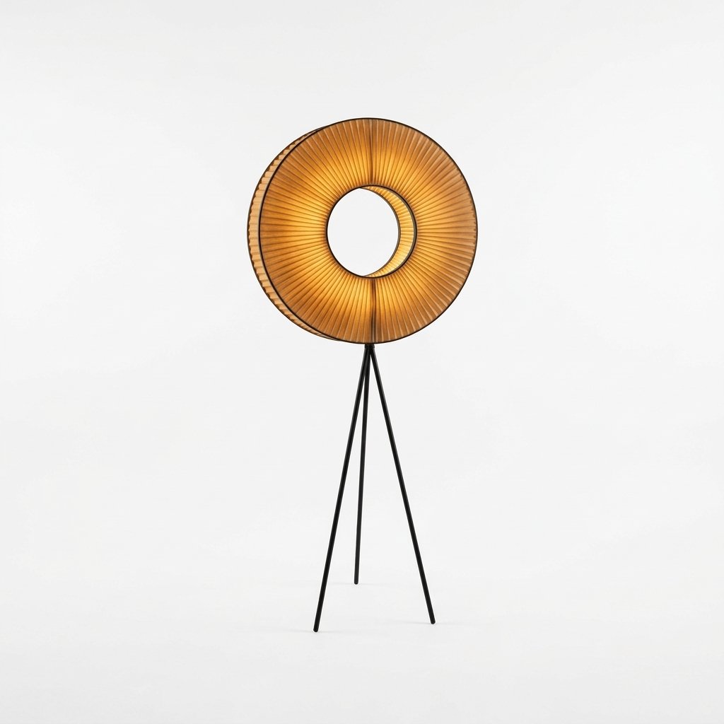 Oriven Fori Pleated Tripod Floor Lamp With Selectable LED Color Temperature
