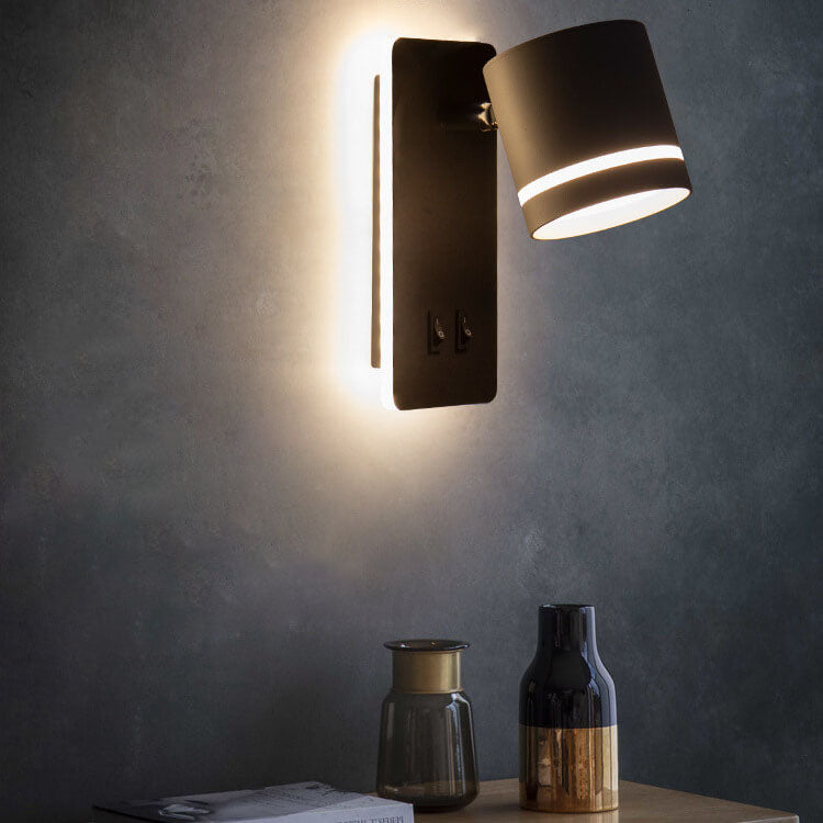 Adjustable LED Wall Sconce With Rotatable Spotlight And Ambient Light
