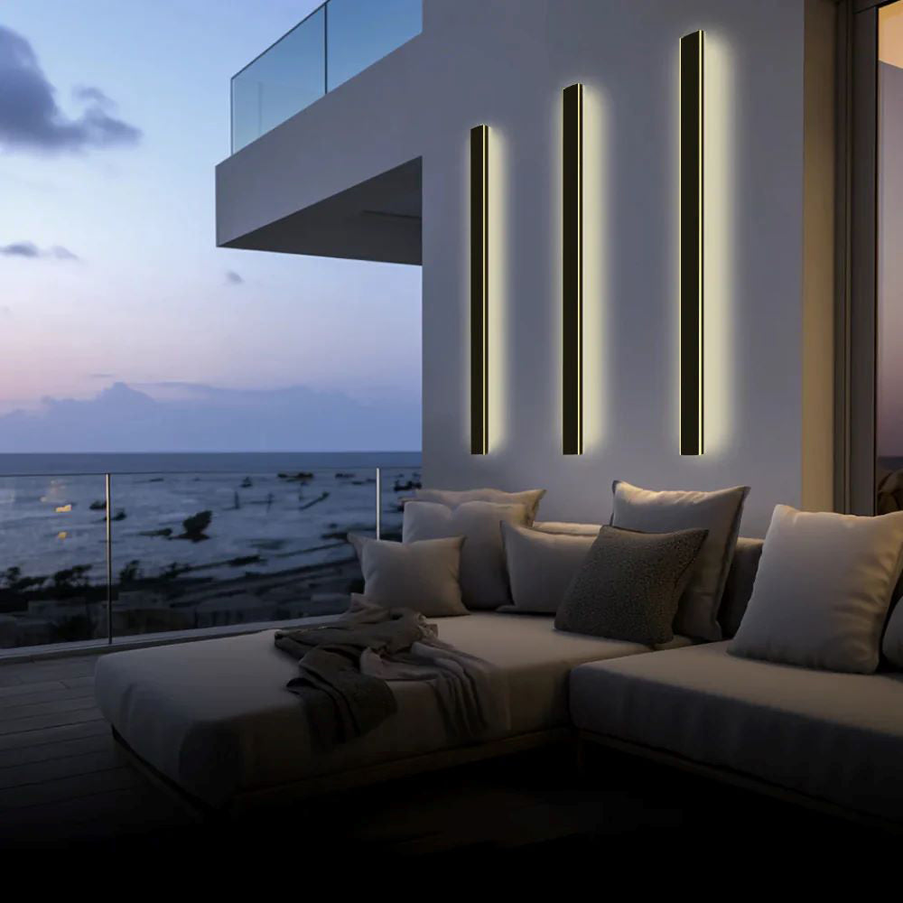 Architectural Vertical LED Wall Light Black Indoor Outdoor Lighting