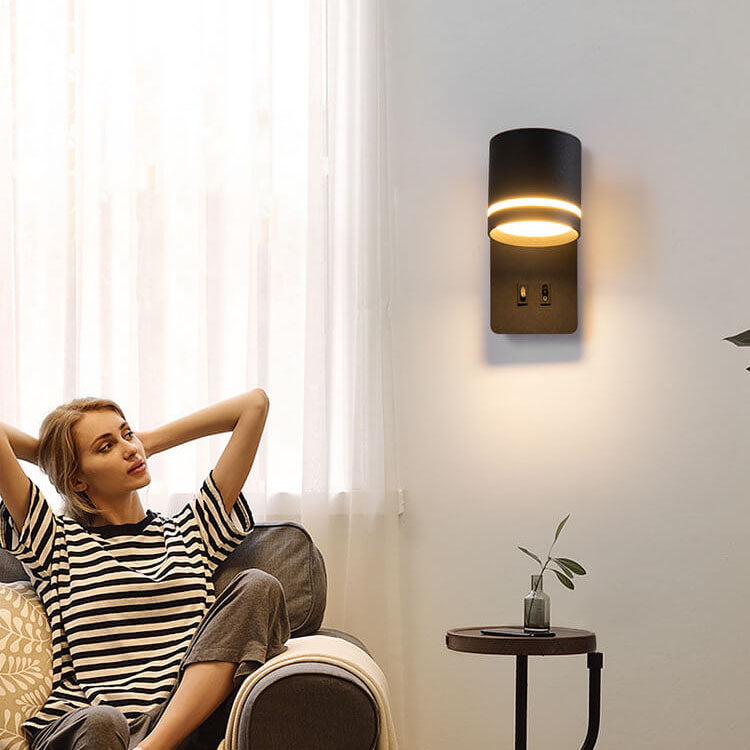 Adjustable LED Wall Sconce With Rotatable Spotlight And Ambient Light
