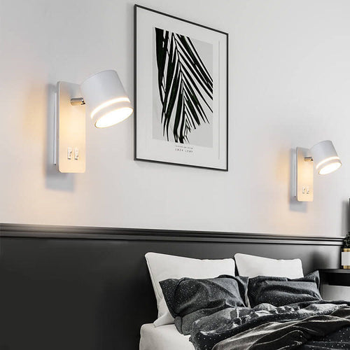 Adjustable LED Wall Sconce With Rotatable Spotlight And Ambient Light