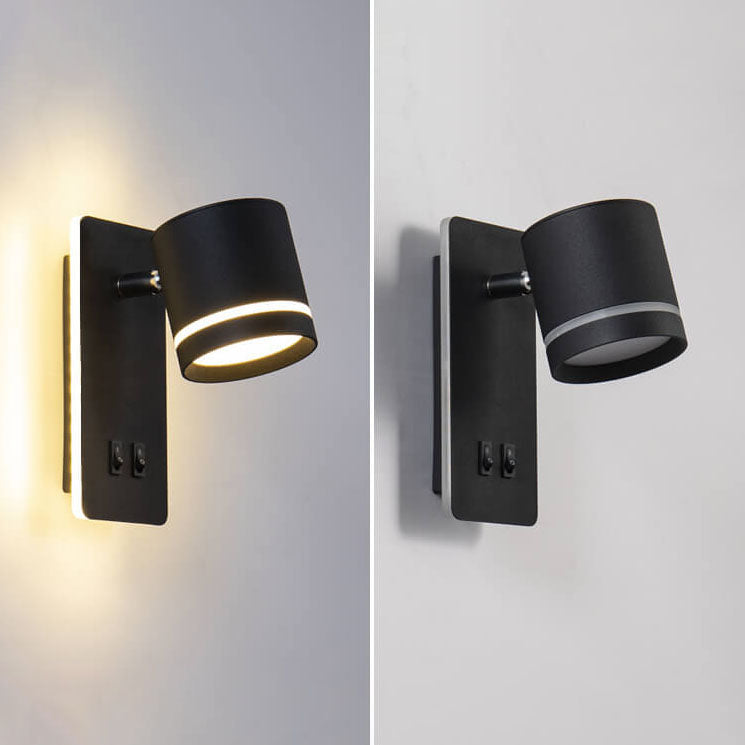 Adjustable LED Wall Sconce With Rotatable Spotlight And Ambient Light