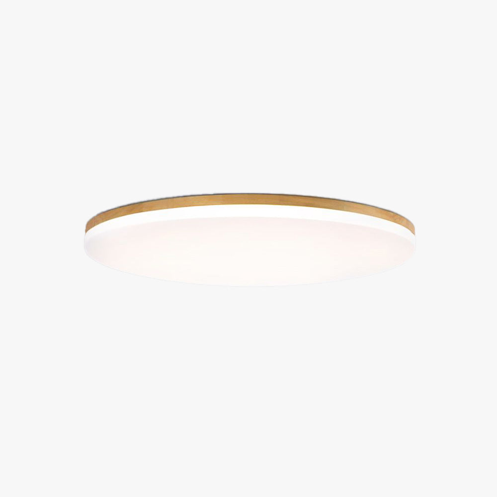 Round Wood Flush Mount Ceiling Light with Acrylic Diffuser for Soft Lighting