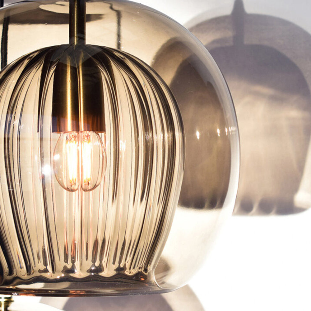 Ribbed Glass Drop Pendant Light for Soft Ambient Interior Lighting