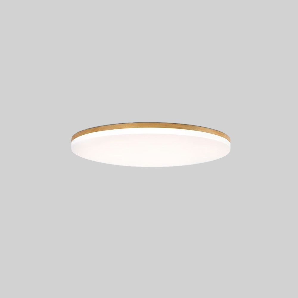 Round Wood Flush Mount Ceiling Light with Acrylic Diffuser for Soft Lighting
