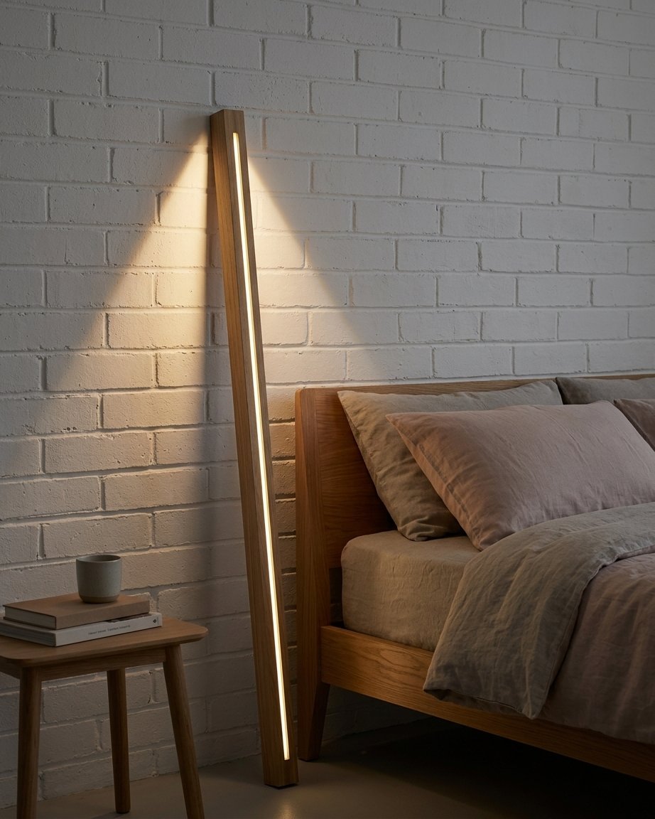 Rora Linear Stick Wood LED Floor Lamp for Ambient Lighting