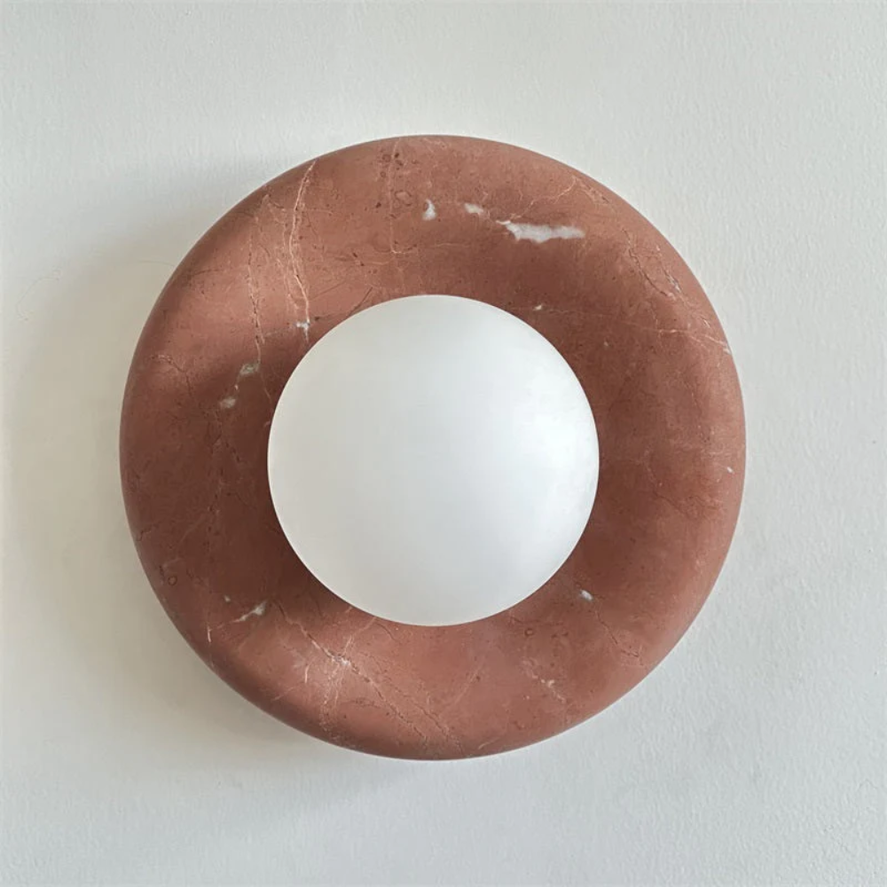 Marble Wall Sconce With Glass Globe for Indoor LED Lighting
