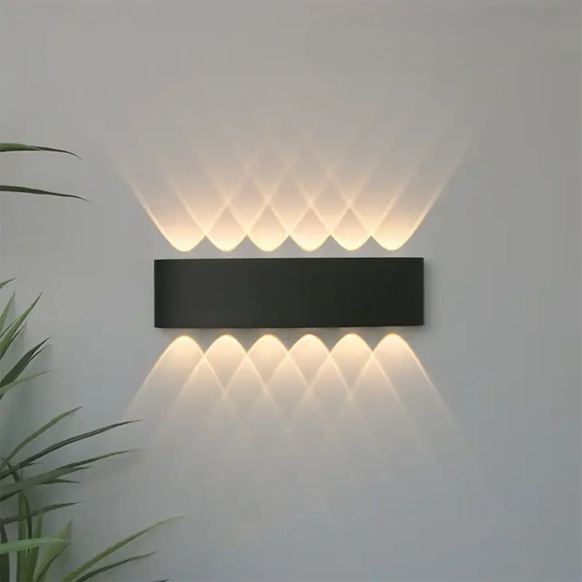 Geometric IP65 Outdoor Wall Light for Up and Down Garden Illumination