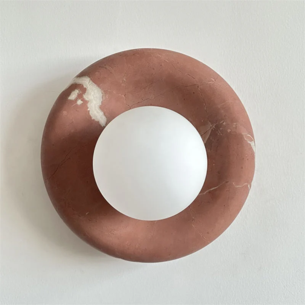 Marble Wall Sconce With Glass Globe for Indoor LED Lighting