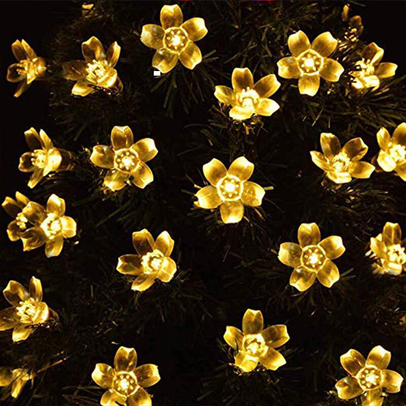 Solar Flower String Lights With Multicolour LED Outdoor Lighting
