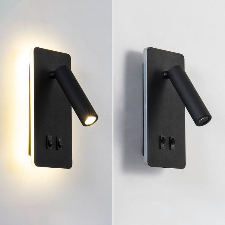 Adjustable LED Wall Sconce With Rotatable Spotlight And Ambient Light