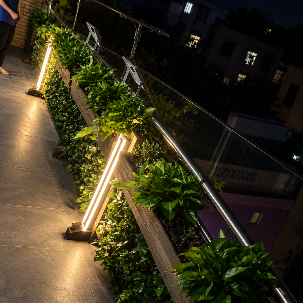 Architectural Vertical LED Wall Light Black Indoor Outdoor Lighting