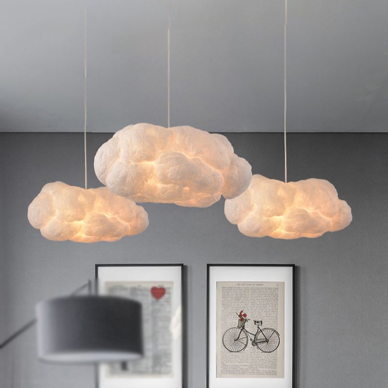 Cloud Form Cotton Pendant Light for Soft Diffused Warm Lighting