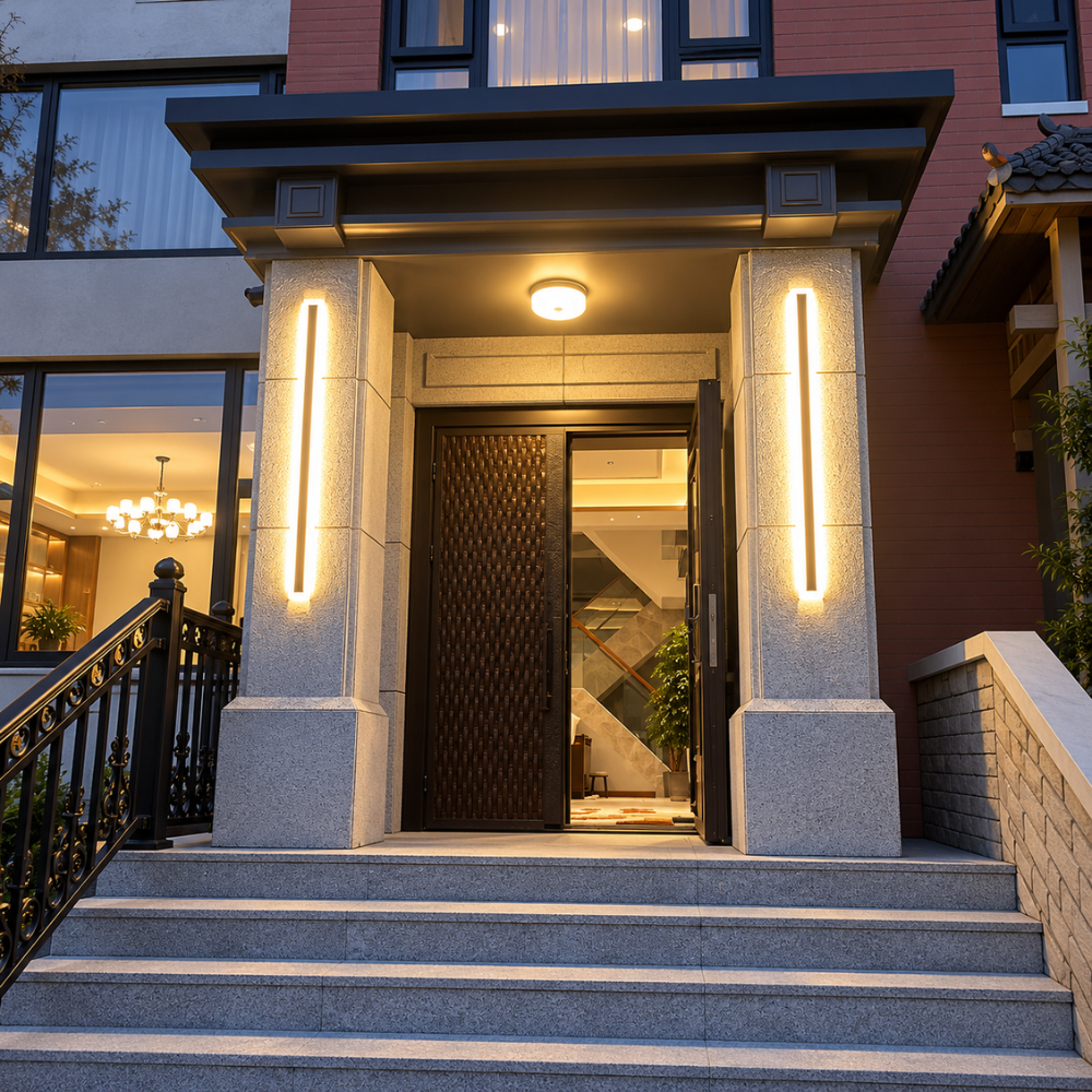 Architectural Vertical LED Wall Light Black Indoor Outdoor Lighting