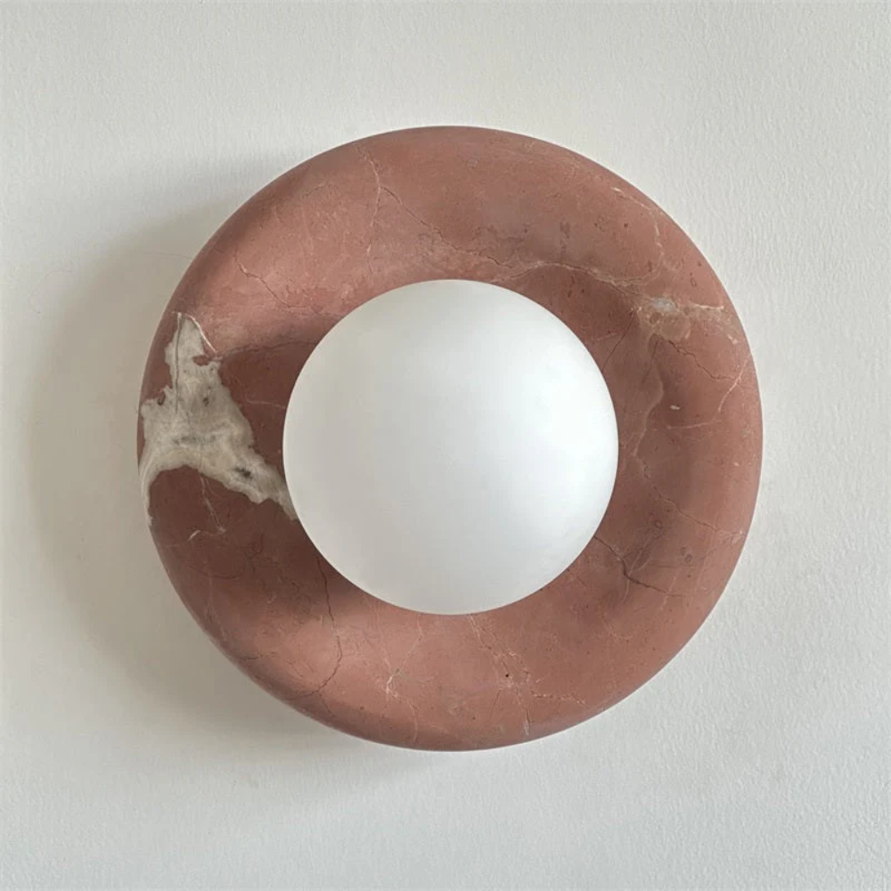 Marble Wall Sconce With Glass Globe for Indoor LED Lighting