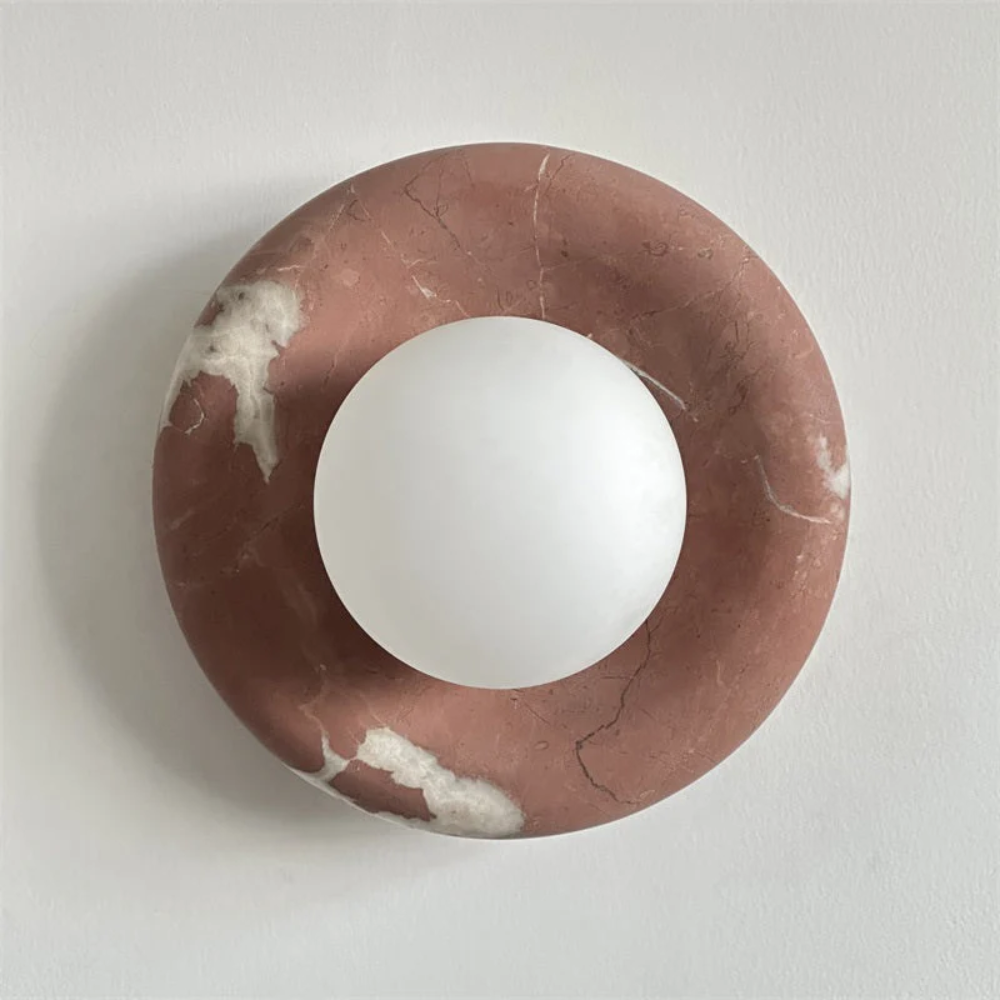 Marble Wall Sconce With Glass Globe for Indoor LED Lighting