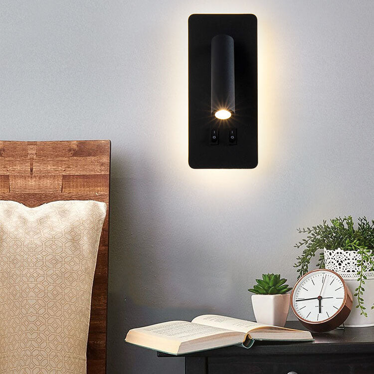 Adjustable LED Wall Sconce With Rotatable Spotlight And Ambient Light