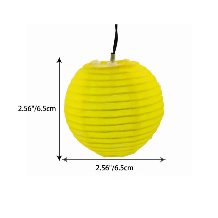 Solar String Lights With Multicolour Round Lantern Shades For Outdoor Lighting