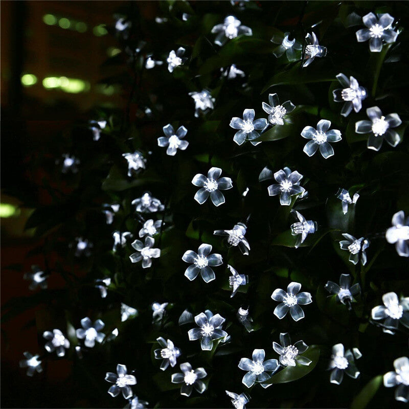 Solar Flower String Lights With Multicolour LED Outdoor Lighting