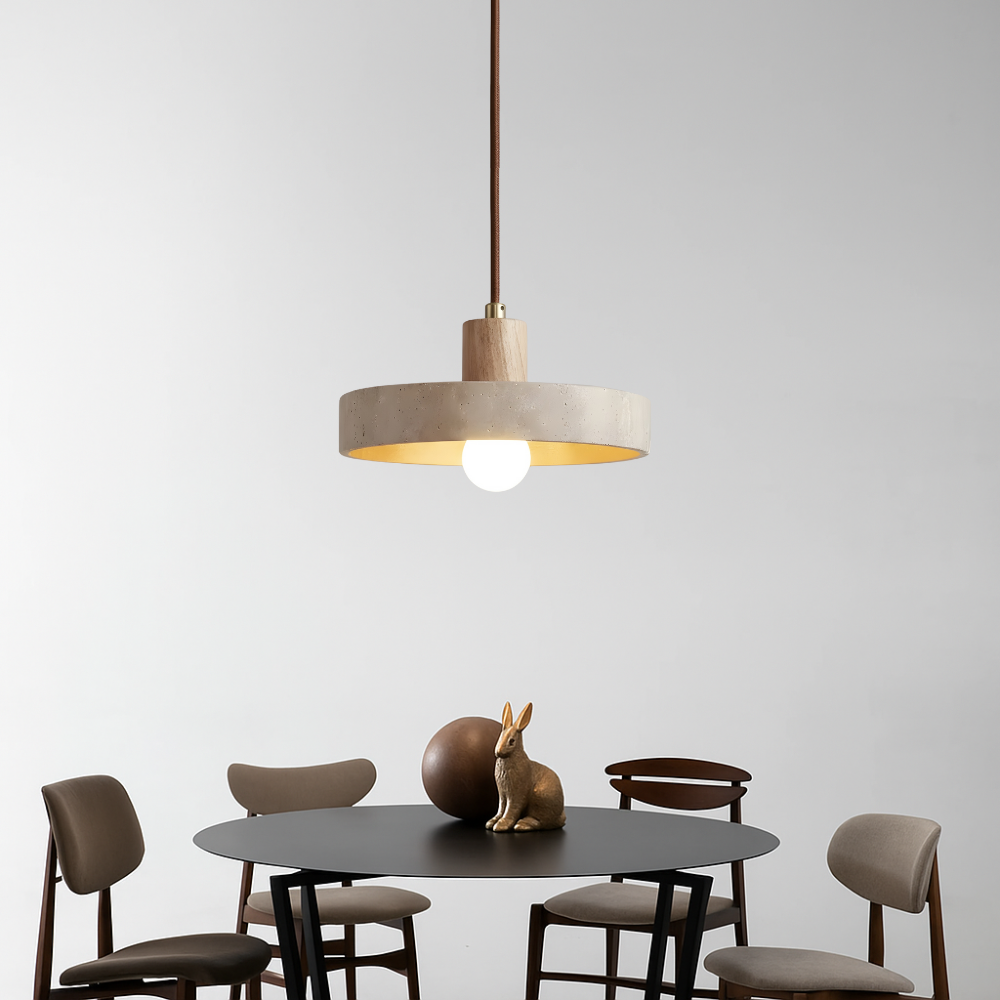 Stone Travertine Bauhaus Pendant Light for Dining and Kitchen Areas