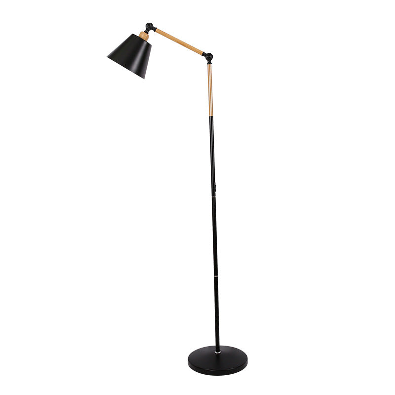 Nordic Adjustable Floor Lamp With Jointed Arm And Angled Shade for Reading