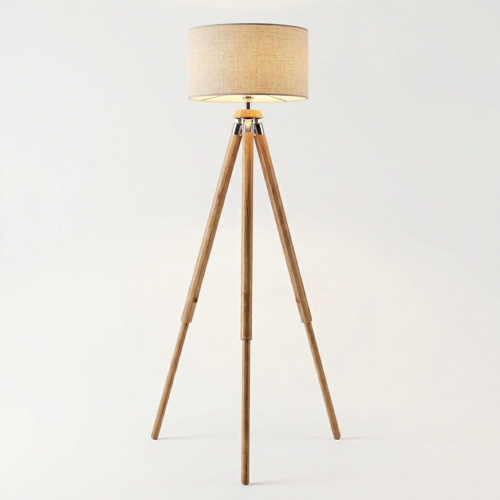 Luminara Tripod Floor Lamp with Fabric Shade for Indoor Lighting