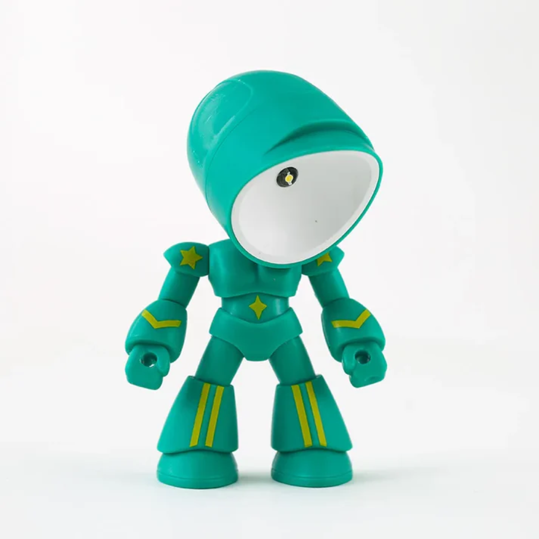 Robot Figure LED Table Lamp with Adjustable Head and Warm Light