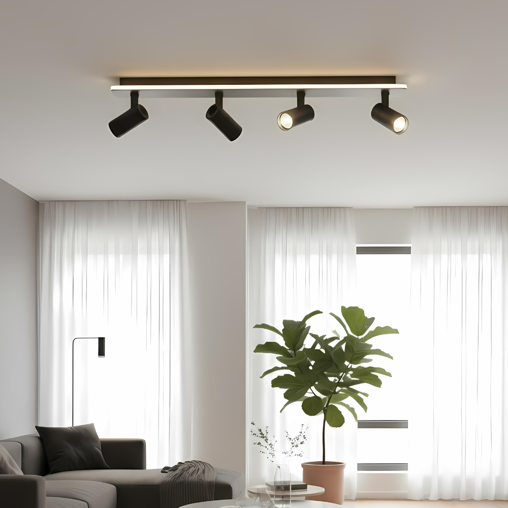 Modern Adjustable Multi-Spot Ceiling Light Linear Bar Fixture for Directional Lighting