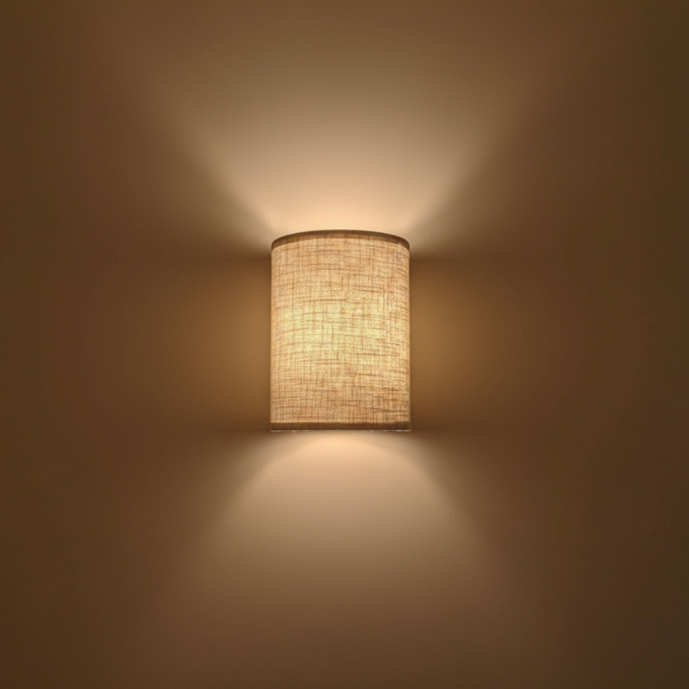 Pair of Fabric Wall Sconces for Upward and Downward Ambient Lighting