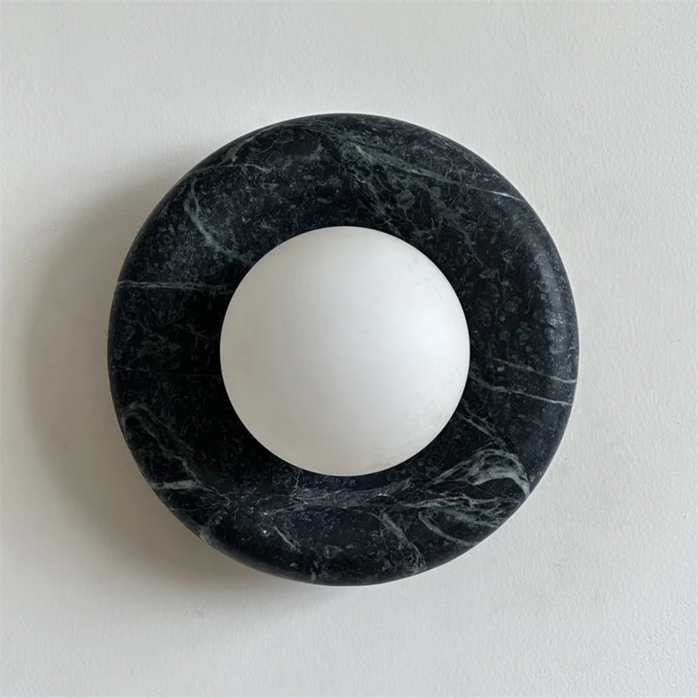 Marble Wall Sconce With Glass Globe for Indoor LED Lighting