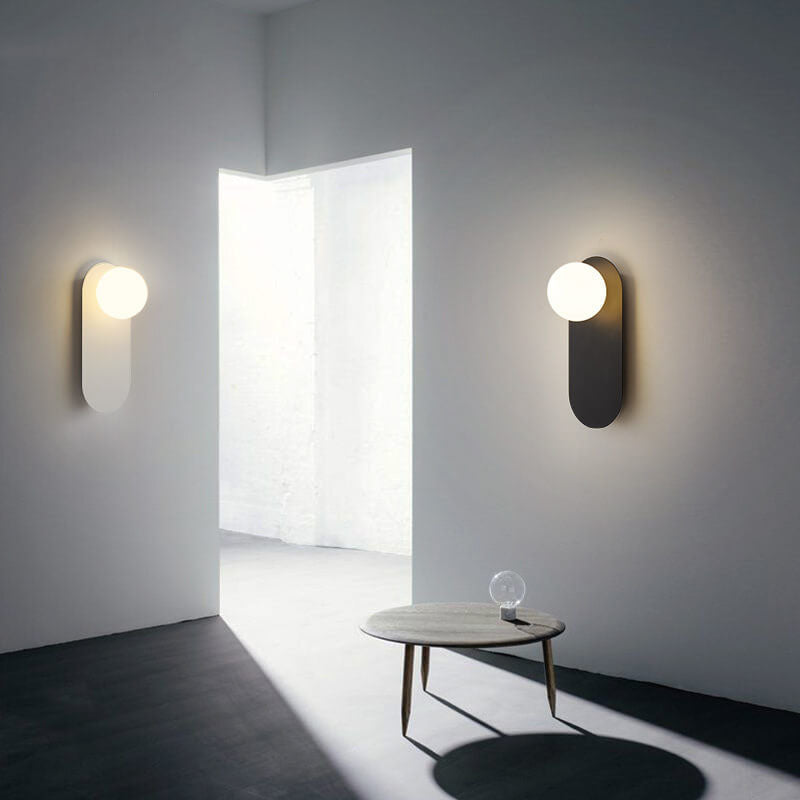 Minimalist Nordic Wall Sconce with Globe Shade for Soft Bedroom Lighting