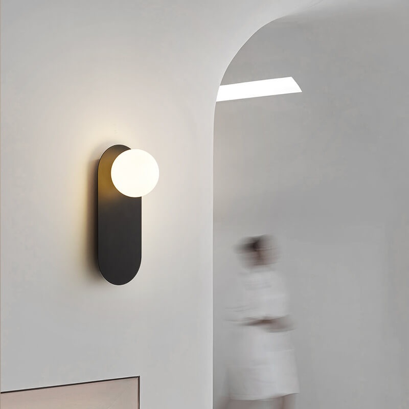 Minimalist Nordic Wall Sconce with Globe Shade for Soft Bedroom Lighting