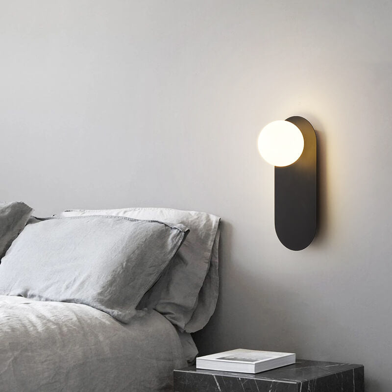 Minimalist Nordic Wall Sconce with Globe Shade for Soft Bedroom Lighting