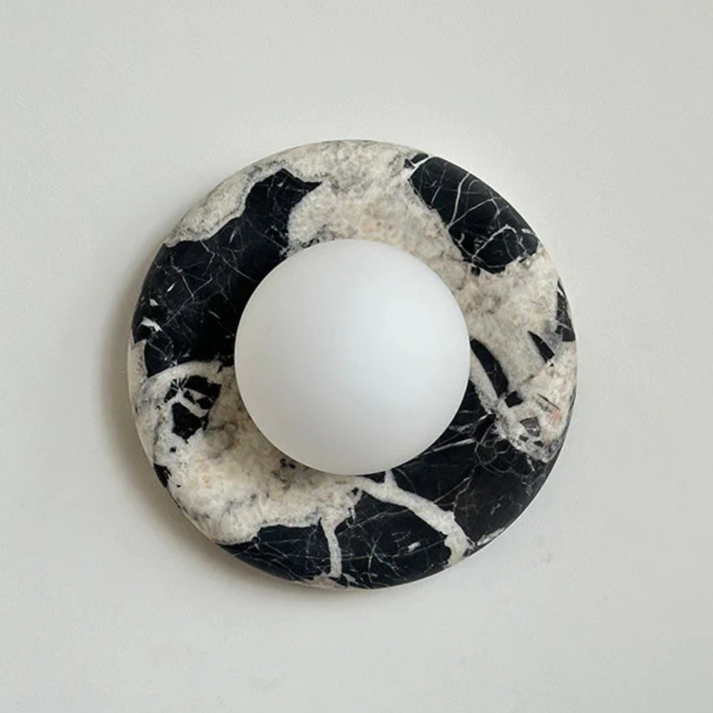 Marble Wall Sconce With Glass Globe for Indoor LED Lighting