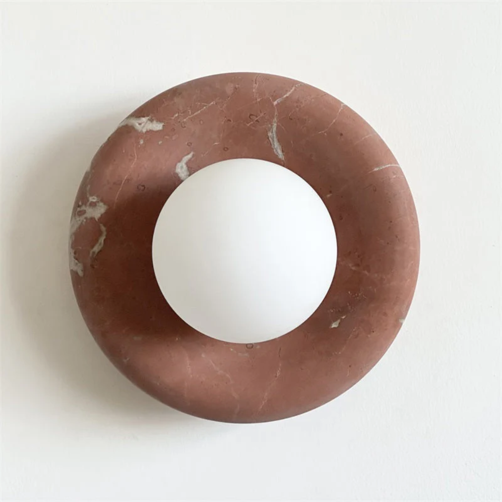 Marble Wall Sconce With Glass Globe for Indoor LED Lighting