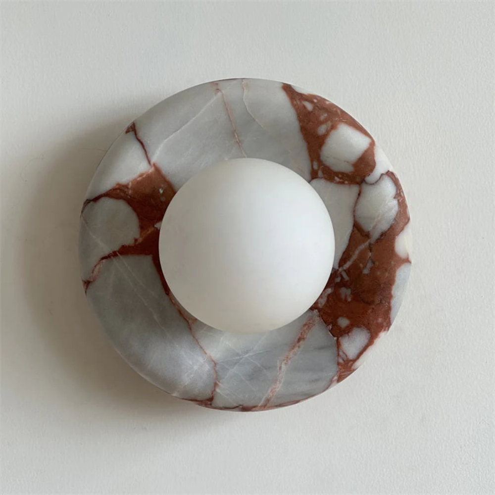 Marble Wall Sconce With Glass Globe for Indoor LED Lighting