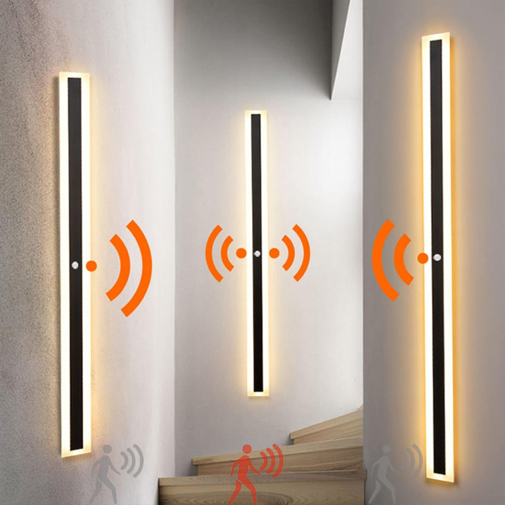 Architectural Vertical LED Wall Light Black Indoor Outdoor Lighting
