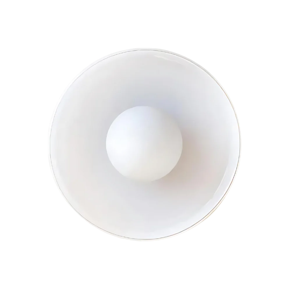 Olive Glass Disc Ceiling And Wall Light With Central Globe