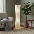Sculptural Rice Paper LED Floor Lamp for Warm Ambient Living Room Lighting
