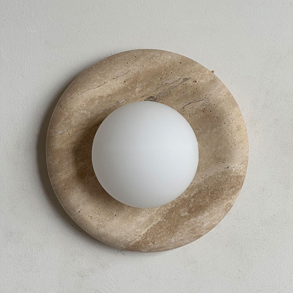 Marble Wall Sconce With Glass Globe for Indoor LED Lighting