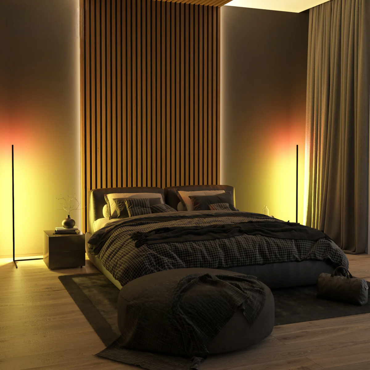 Smart LED Corner Floor Lamp for Ambient Mood Lighting