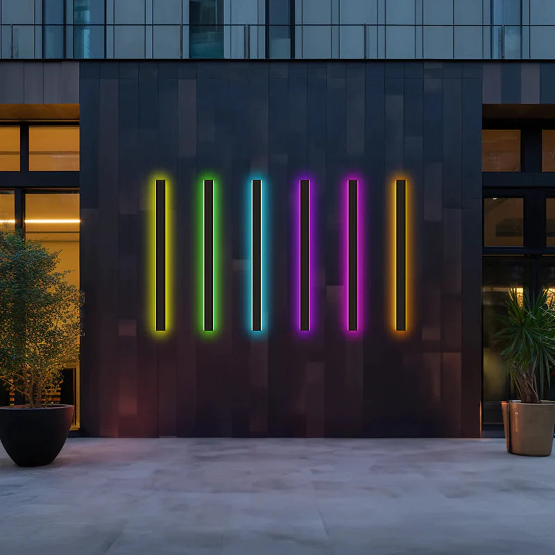 Architectural Vertical LED Wall Light Black Indoor Outdoor Lighting