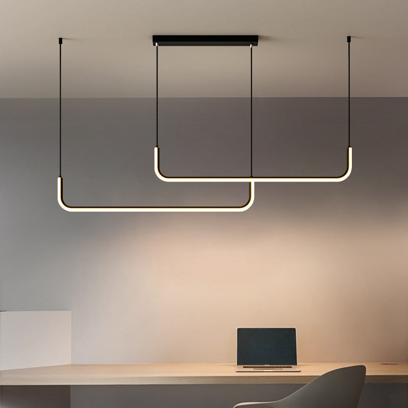 Modern U Shaped LED Pendant Light for Kitchen Island Task Lighting