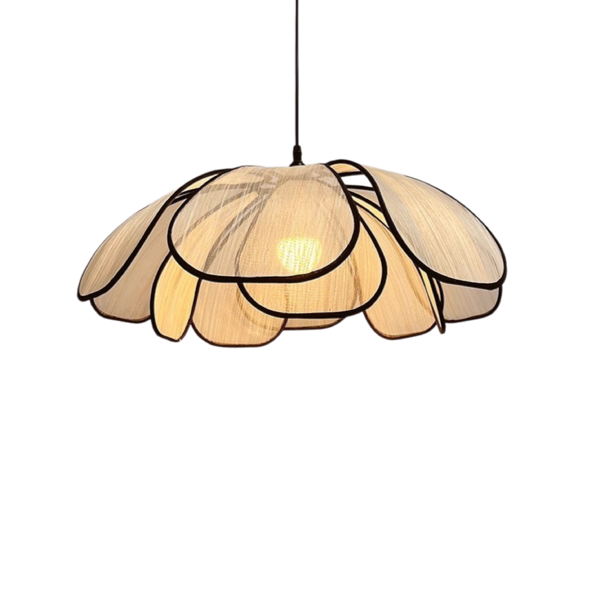 Scandinavian Wooden Flower Pendant Light for Ambient Lighting