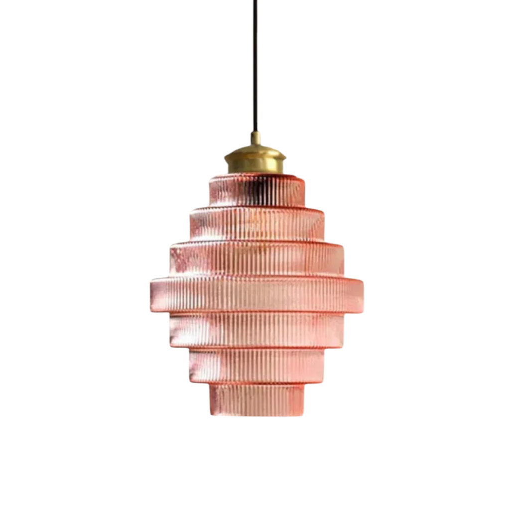 Vintage Tiered Glass Pendant Light With E27 LED Bulb Socket