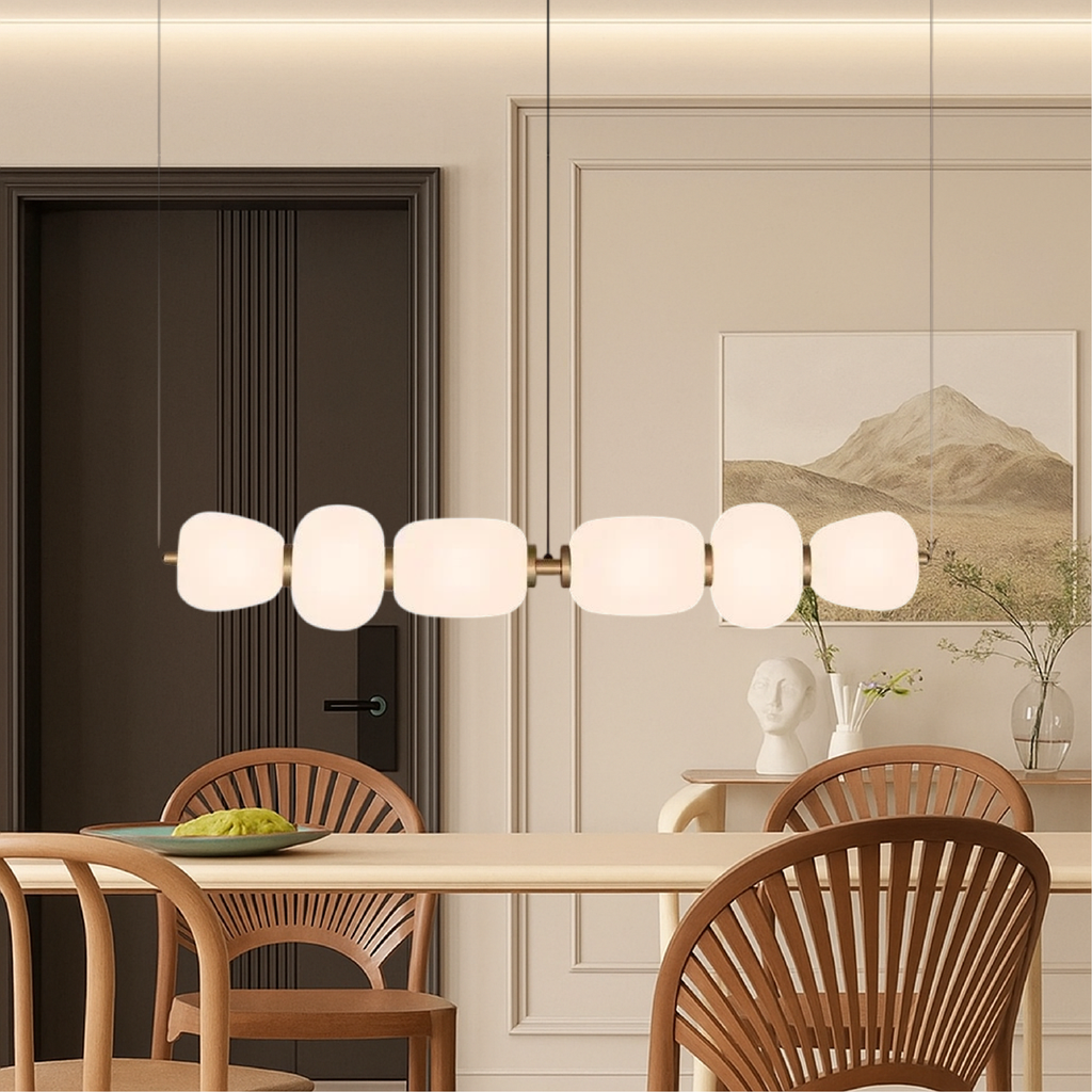 Minimalist White Pendant Light for Ambient Dining and Kitchen Lighting