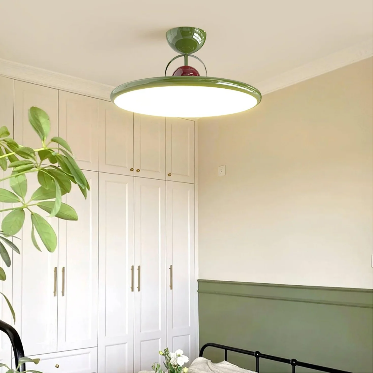 Retro Glass Flush Mount Ceiling Light for Hallway and Bedroom